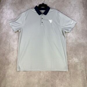Nike Golf West Virginia Mountaineers Polo Shirt Mens XL Navy Striped Dri FIT